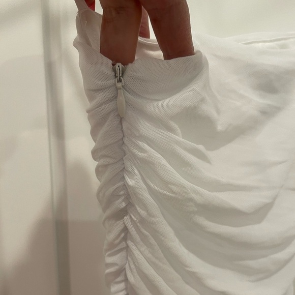 SNDYS Simone Ruched Mesh Dress in White.Size XS - Picture 9 of 14